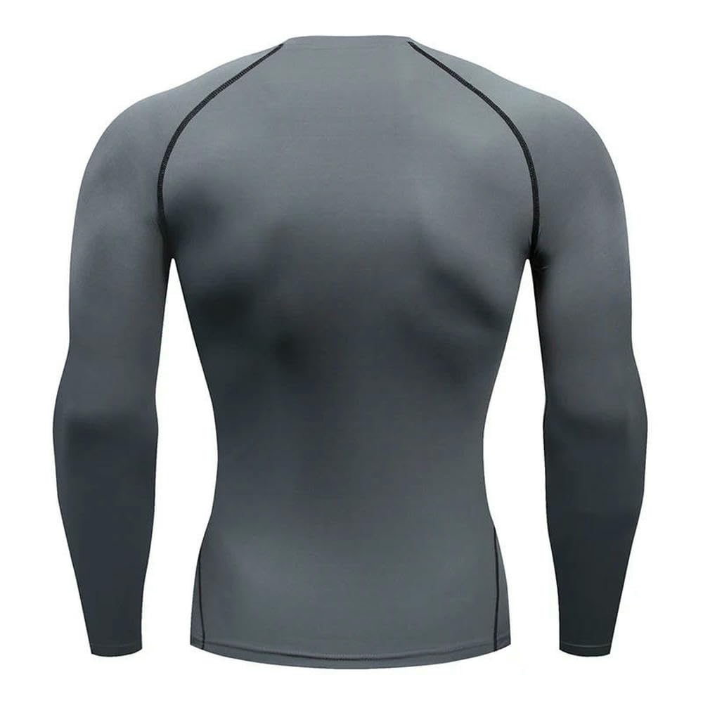 GLDFW - Camiseta de compresión para hombre, ropa deportiva, para correr, elástica, de secado rápido, para gimnasio, entrenamiento, para hombre