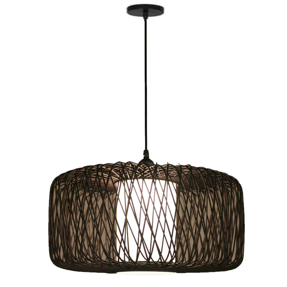 Candelabro De Nido De Pájaro De Estilo Japonés Lámparas Colgantes E27 Vintage Mimbre Acabado Natural Lámpara Colgante De Techo para Interiores, Accesorios De Iluminación Decorativos