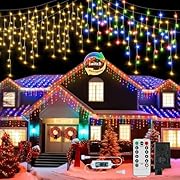 RJEDL Plug icicle външни коледни светлини топли...