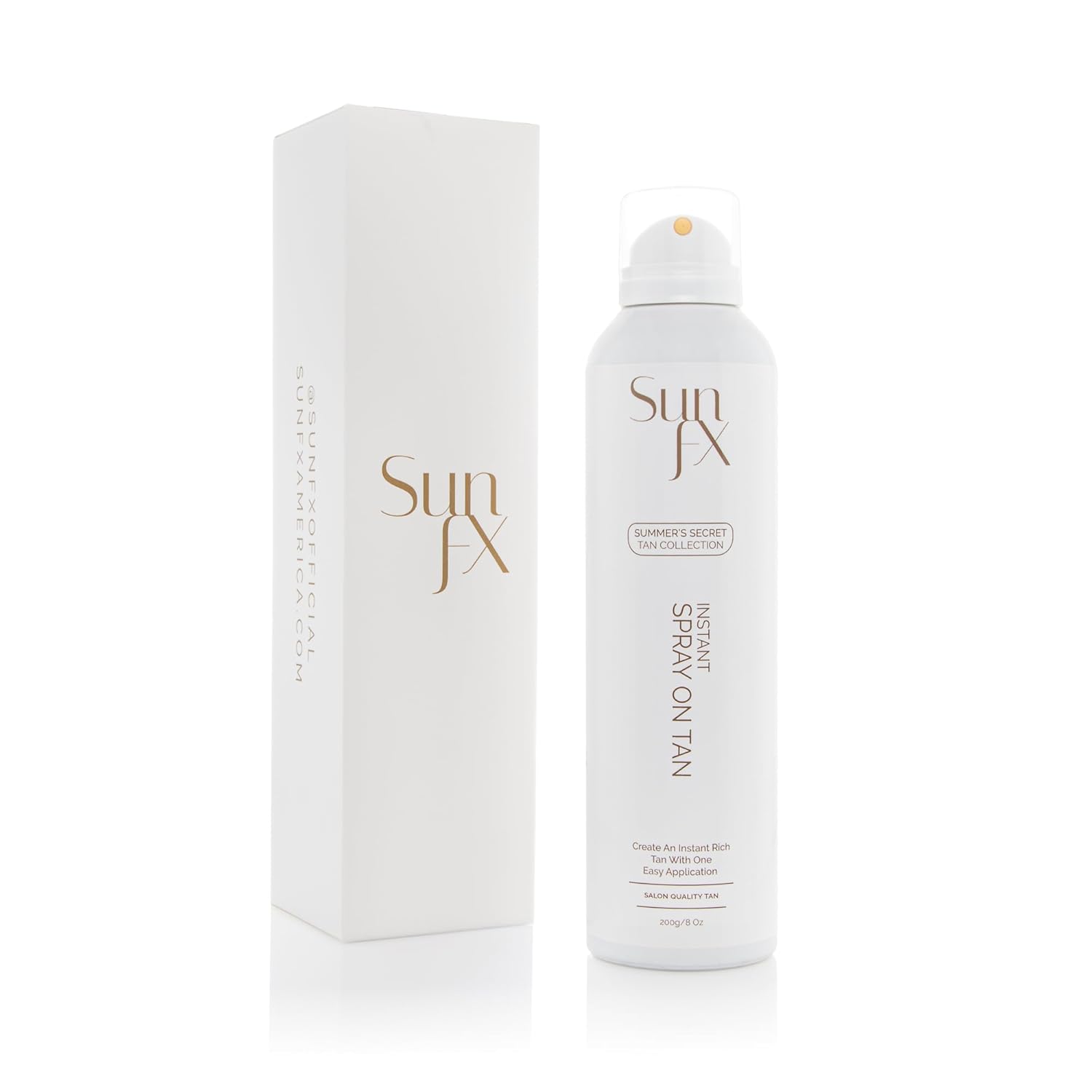 SunFX Summer's Secret Instant Self-Tanning Spray – Medium-Dark, 8oz | Streak-Free, Fast-Drying, Long-Lasting Self Tanner for a Natural Bronzed Glow