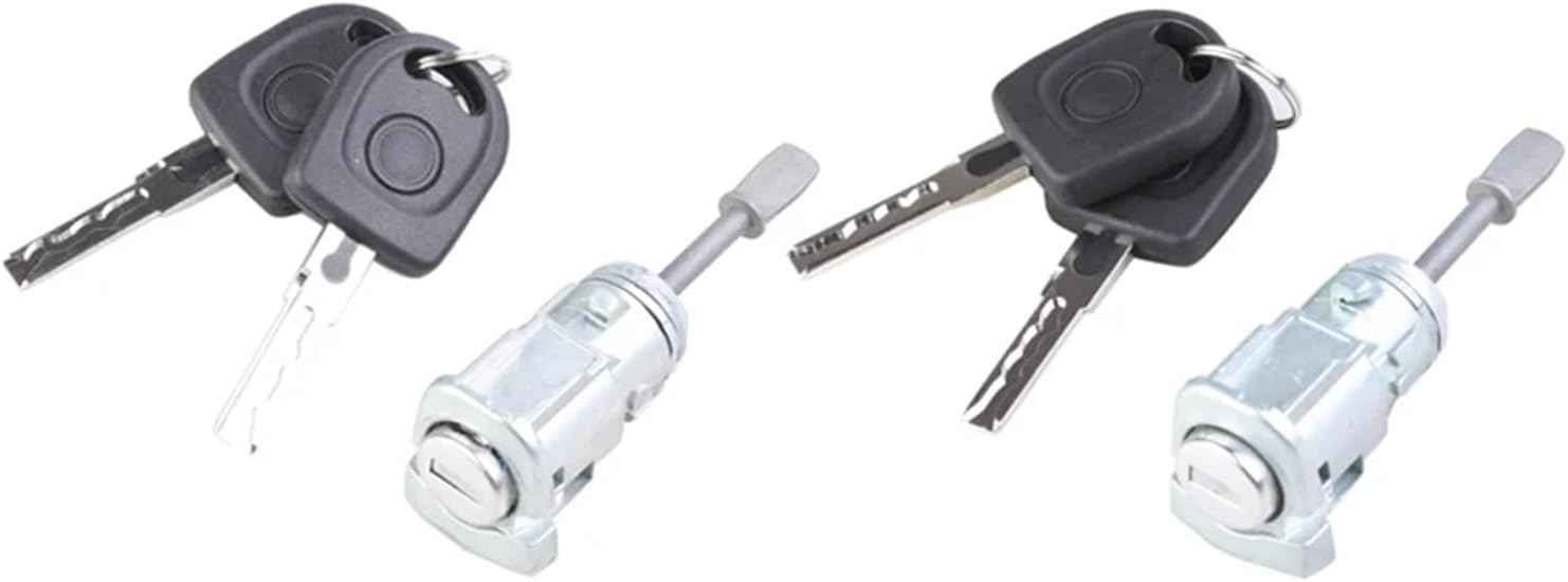 3B0837167 Front Left Right Door Lock Cylinder Key Car 3B0837168 Compatible with VW PASSAT SEAT TOLEDO LEON AROSA LUPO(Left)