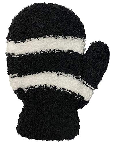 Yacht & Smith 60 Pack of Kids Fuzzy Mittens Warm Soft Mitten Toddlers Children Bulk AGE 3-8 (Stripe (Assorted)3