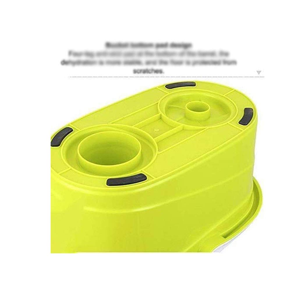 Fregona， Fregona con Sistema de Cubo Giratorio 360 Grados 2 Cabezales Microfibra y Mango Ajustable for el hogar