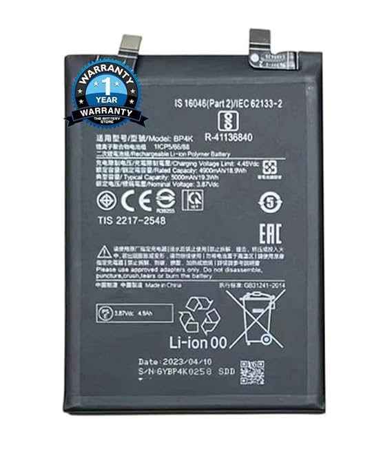 Image of THE BATTERY STORE Original BP4K Battery for Redmi Note 12 Pro /Poco F5 / Poco X5 Pro Battery with 1 Year Warranty*****(NN58)