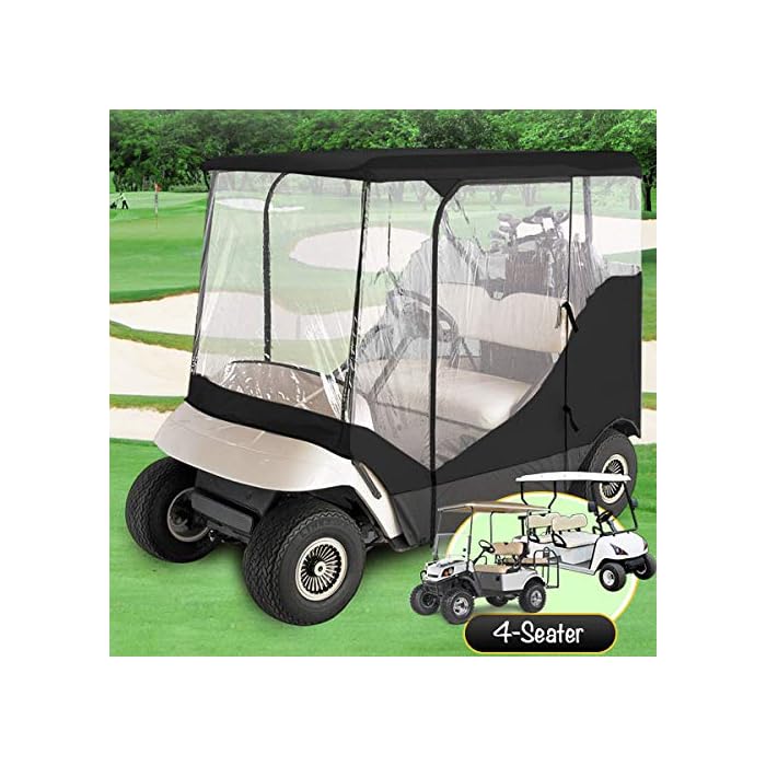 Buy North East Harbor Waterproof Superior Black and Transparent Golf Cart Cover Enclosure