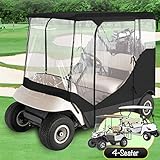 North East Harbor Waterproof Superior Black And Transparent Golf Cart Cover Enclosure Compatible...