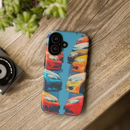 Coque iPhone 16 voitures modernes protection rigide mate et multicolore