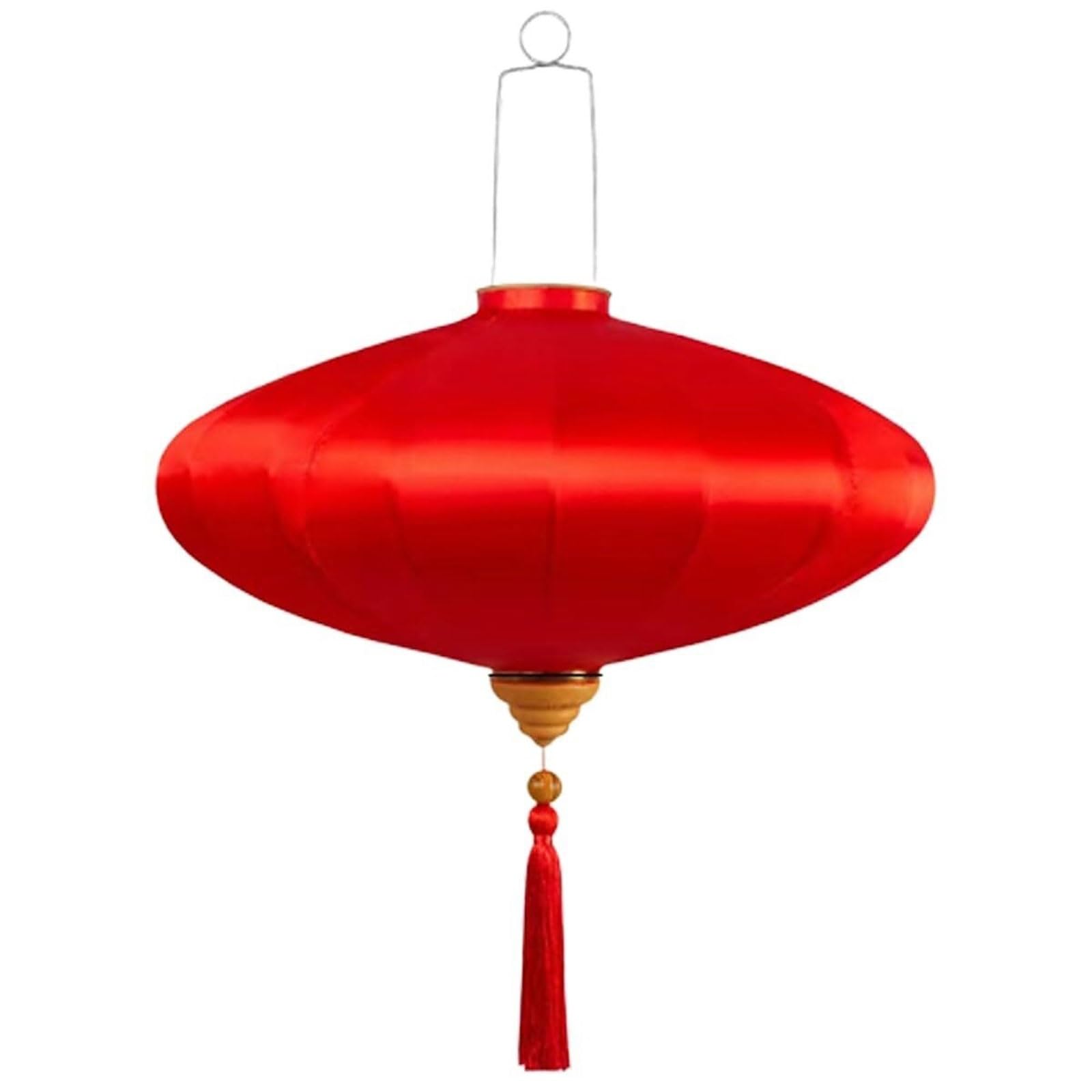 Paquete de 2 farolillos chinos de 40 cm (16 pulgadas), farolillos colgantes tradicionales asiáticos de seda for decoración de jardines y patios exteriores.(Rot)