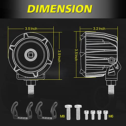 Image of 3.5 inch Round Amber LED Fog Lights 50W Combo Round Offroad Lights