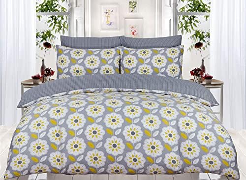 Cotton Connection 100% Egyptian Cotton Duvet Covers | Hotel Quality Printed Reversible | Bedding Duvet Cover Set With Pillowcase Ultra Soft Skin-Friendly