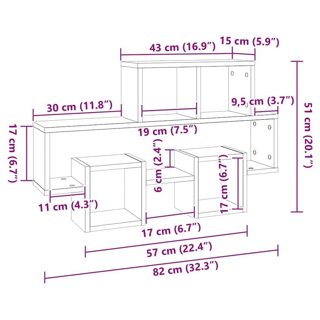 Genérico Estante Pared Forma Coche Madera ingeniería Blanco 82x15x51 cm,Mobiliario,Estanterías,Estantes y estanterías,807250