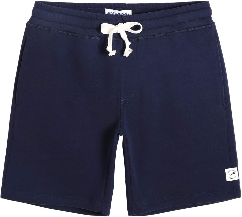 maamgic Men's Fleece Pajama Flat Front Shorts 9" Casual Shorts Athletic Jogger Pocket Sportswear Short