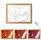 MeYuxg Marco de fotos iluminado de anime, marco de pintura decorativa creativa LED, regalos para fans del anime, brillo ajustable, decoración artística para sala de estar, dormitorio, habitación de
