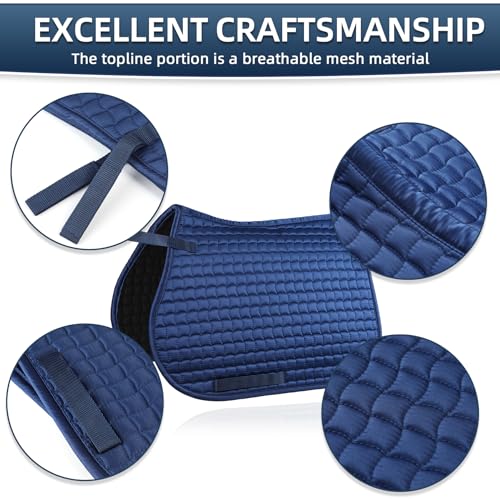 NRTFE All-Purpose Saddle Pad for Horses Equines Equestrian Riding Equipment GP General Purpose, Blue, Pony Size (GP:General Purpose, Blue, Pony) - Thumbnail 6