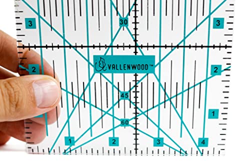 6 Pieces Super Set Not Overpriced! Complete Quilting Rulers: Square 12.5x12.5, 9.5x9.5, 6.5x6.5, 4.5x4.5 in. Plus 6x12 and Right Triangle 8". Patchwork. Clear Templates Ruler. Accurate Design. Racks. by VALLENWOOD - Used condition - Image 7