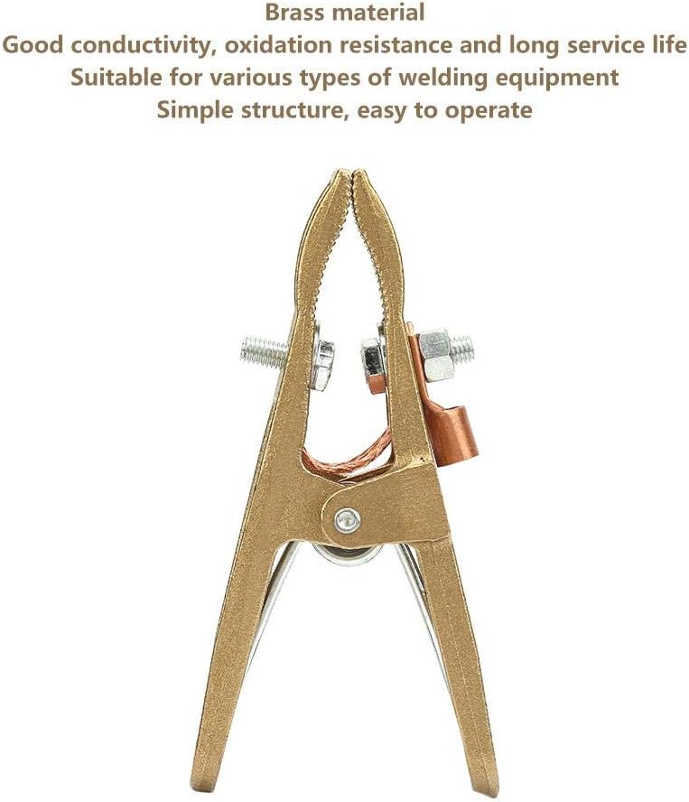 260/300/500A Brass A-shape Ground Welding Earth Clamp Welder Earth Ground Cable Copper Grip Clip Clamp for Welding Machine (500A) - - 