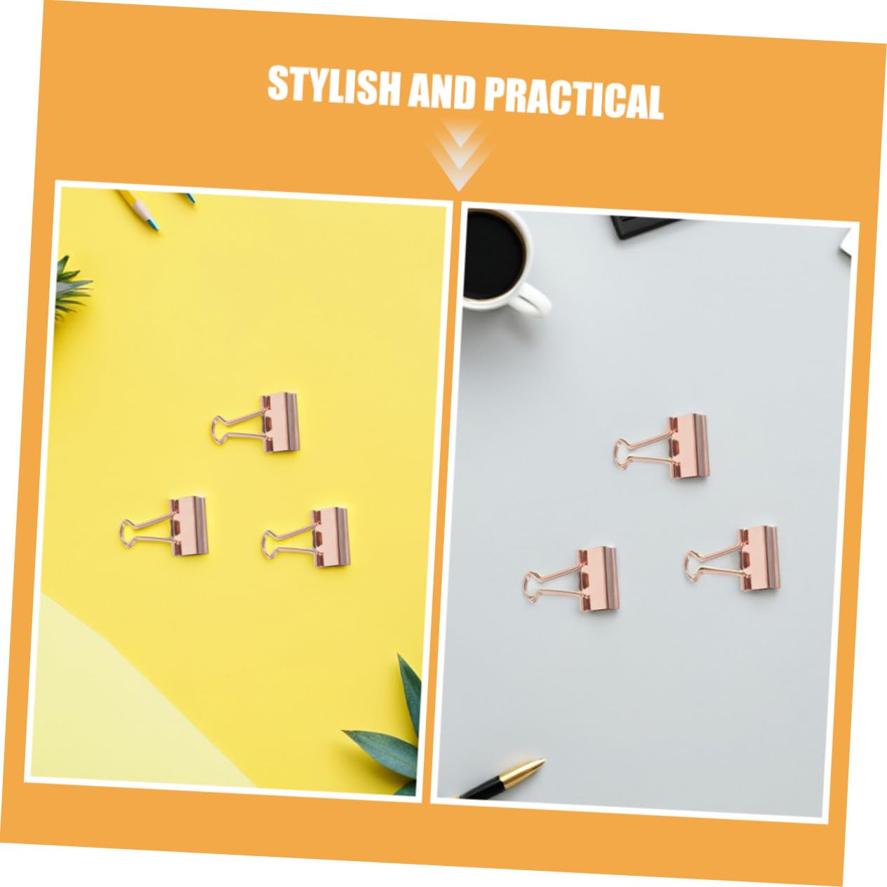 PLAFOPE 100 Pezzi Clip in Metallo Oro Rosa Fermagli Piccoli per Ufficio Scuola e Journaling Morsetti Eleganti per Documenti e Organizer Portatili