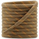 DELELE Round Work Boot Laces: 47 inch Light Brown Golden Heavy Duty Hiking Shoe Laces for Boots 2 Pair