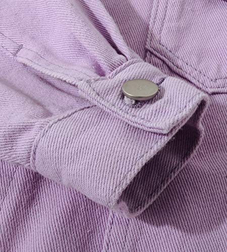 LifeShe Women's Basic Button Down Denim Jean Jacket Coat3