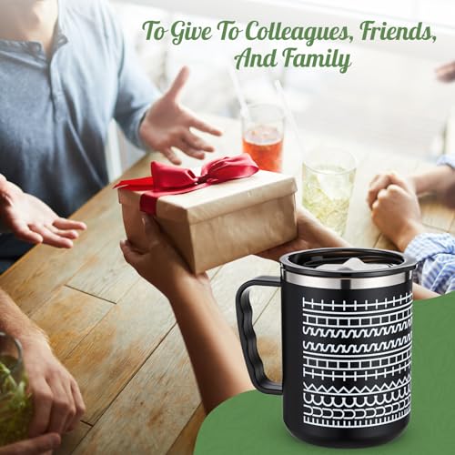 Taza divertida de acero inoxidable con tapa 15 oz negro miniatura 6
