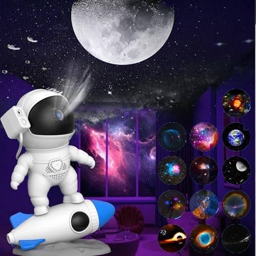 Image of Astronaut Galaxy Projector for Bedroom, HD Galaxy Light Projector with Timer and 360 Rotation, Planetarium Projector with 13 Film Discs and 9 Colors, Star Projector Gift for Kids