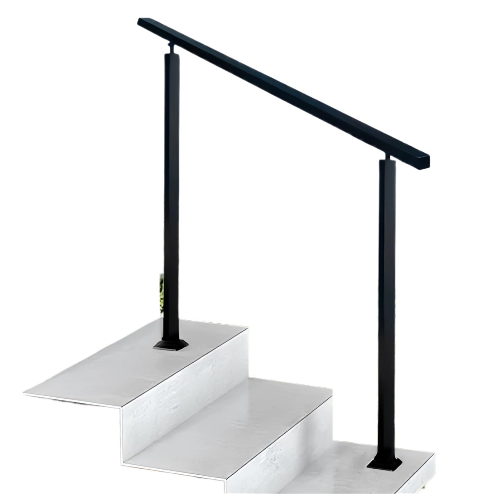 Outdoor Handrail 3 Step Handrails for Outdoor Steps, Black Deck Railing Kit Fits 1 to, Stair for Concrete, Porch Rail
