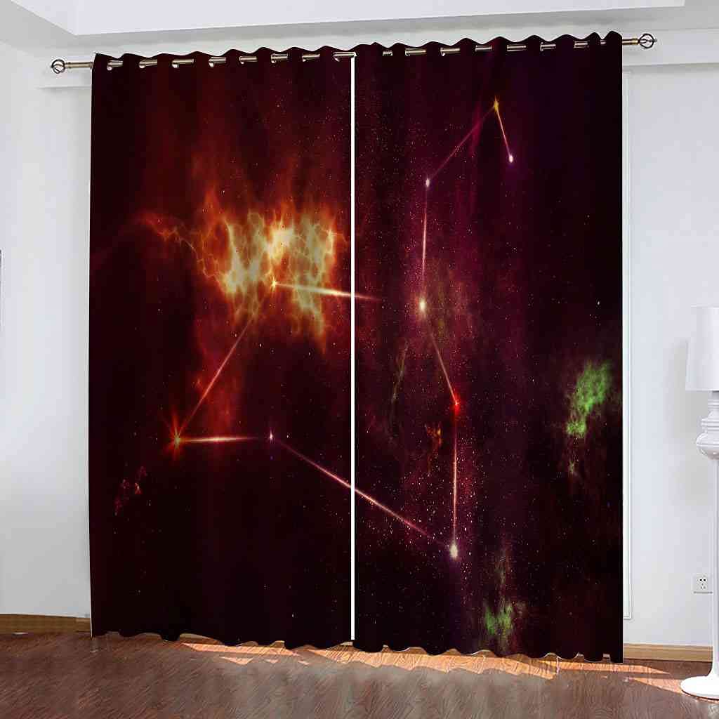 Rideau de fenêtre galaxie 3D pour décorer le salon et créer une ambiance cinéma