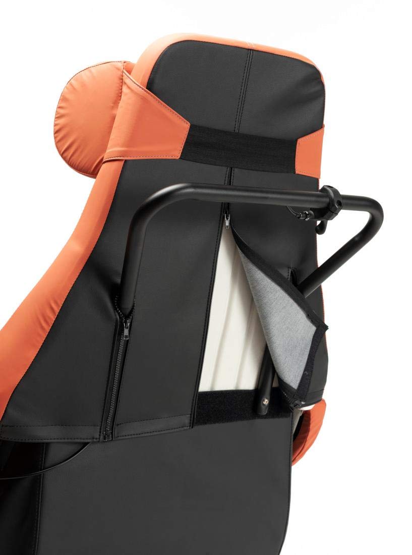 FabaCare Pflegerollstuhl mit Liegefunktion Altitude, Multifunktionsrollstuhl neigbar, Sitzschalenstuhl, Orange, Sitzbreite 48 cm