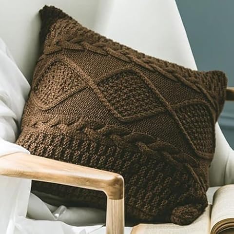 Defal Cotton Cable Knit Pillow Cover Cover
