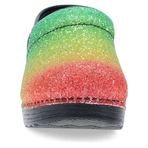 Image of Dansko Professional Glitter Slip-On Clogs for Women - Rocker Sole and Arch Support for Comfort - Shiny and Stylish Glitter Uppers