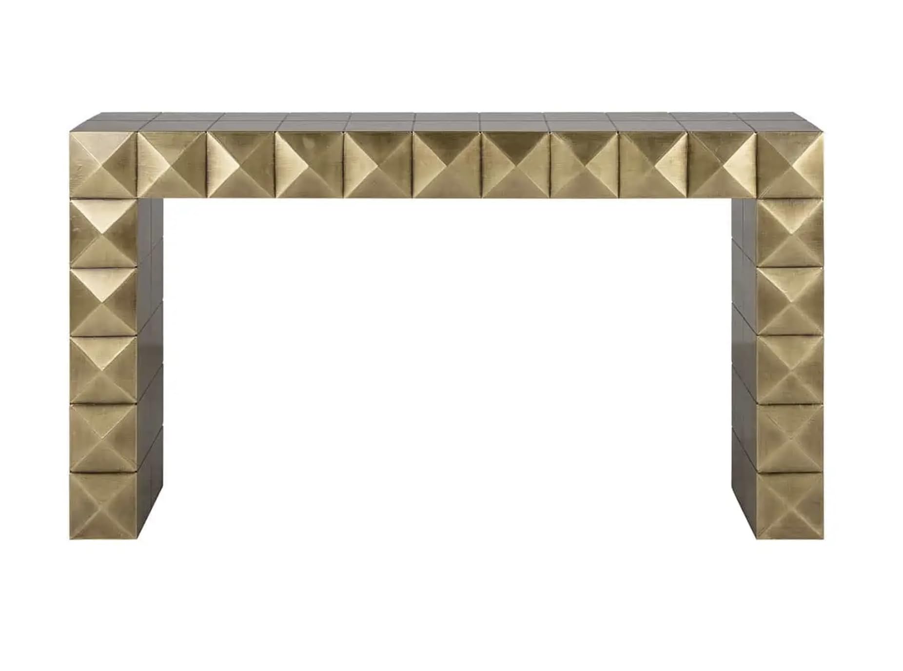 F3 - Brass Clad Diamond Shape Console Table with Luxerious Brushed Gold Finish- Home Decor (Factory Outlet)
