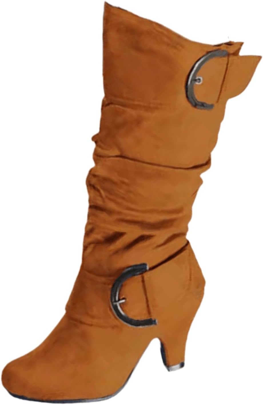 Ladmiple Fall Boots Women Knee High Wide Calf Slouchy Western Cowboy Boots Fashion Pointed Toe Cone Heel Cowgirl Boots