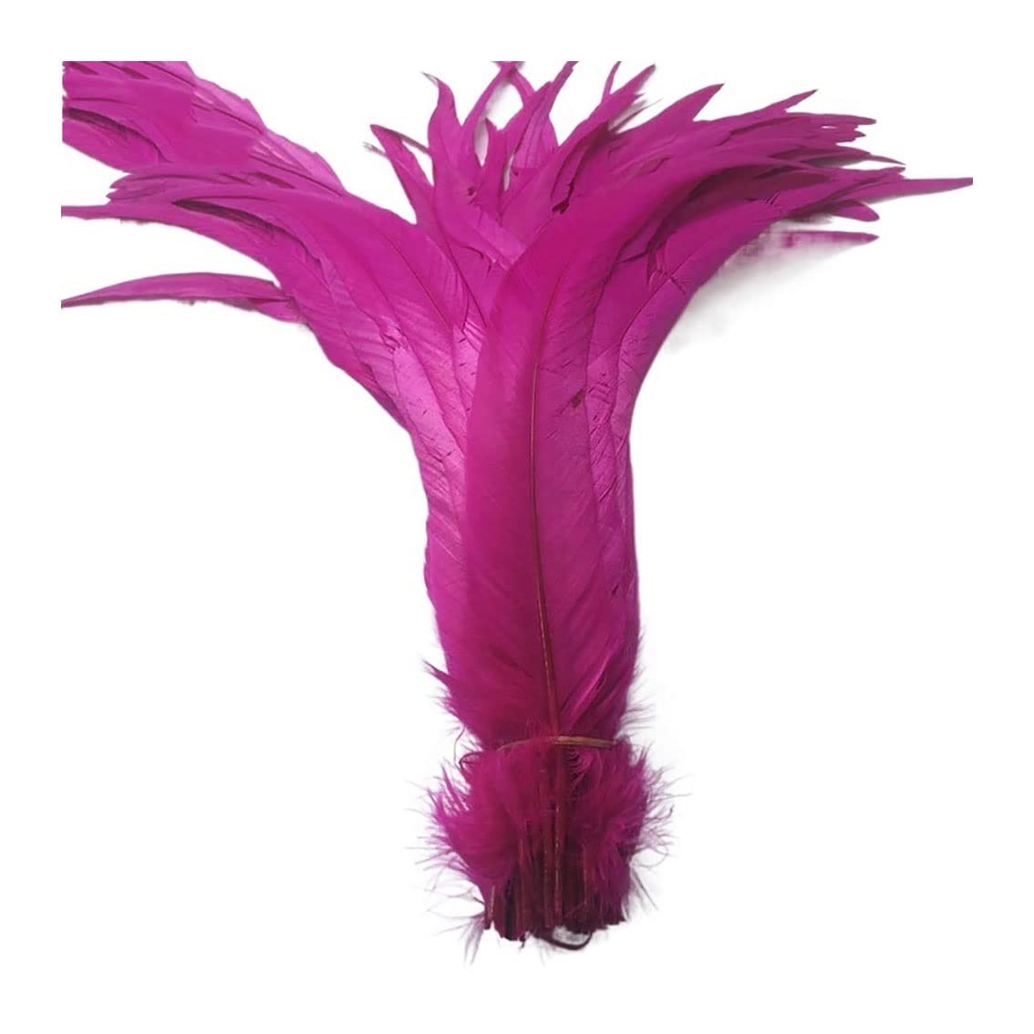 Plumas de gallo naturales de 30-35 cm en color rosa para manualidades y decoración, 100 unidades