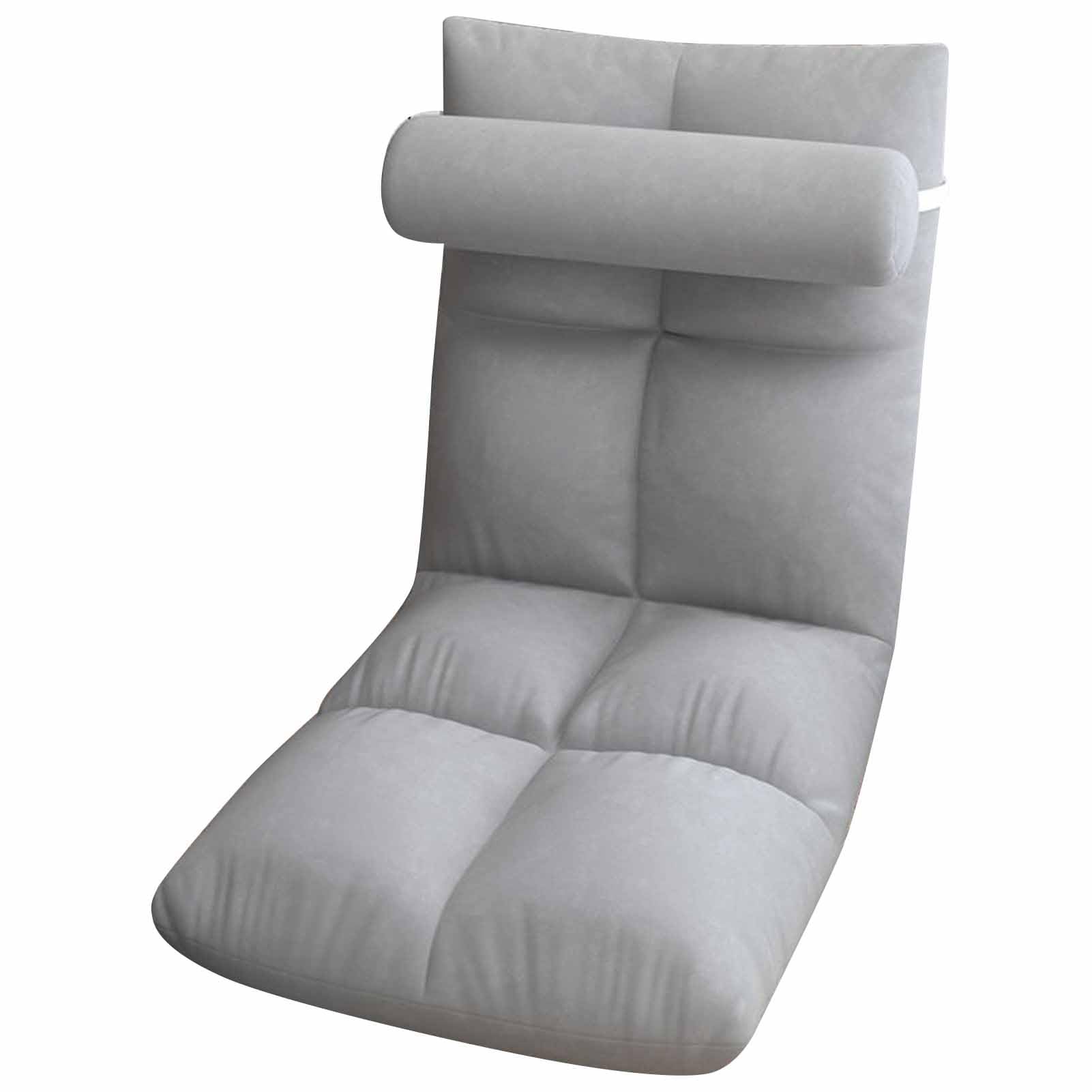 Silla de suelo con soporte para la espalda, plegable, sofá cama, sillón reclinable, silla de juegos de suelo, sillón reclinable, sofá de suelo, funda extraíble de fácil lavado (gris premium)