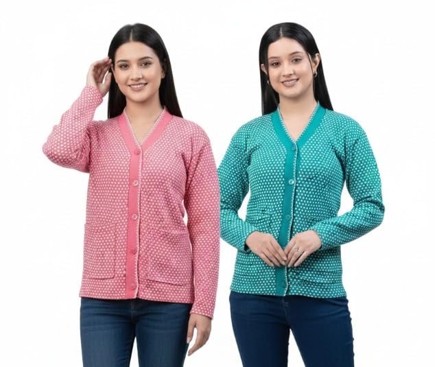 woolvella Women?s Solid Cardigan Sweater Combo | Trendy Lightweight Long Sleeve Casual Knitwear for Girls & Women | Soft Winter Layered | Stylish V-Neck Sweater Top-picture-32