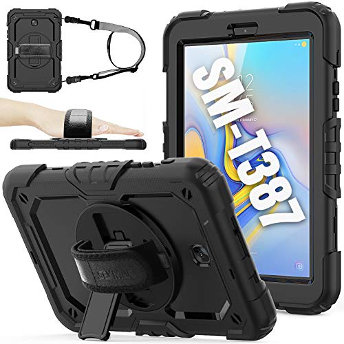 SEYMAC stock Case for SM-T387, for 2018 Version of Galaxy Tab A 8.0, (Not fit Other Galaxy Tab A 8.0) - Superblack