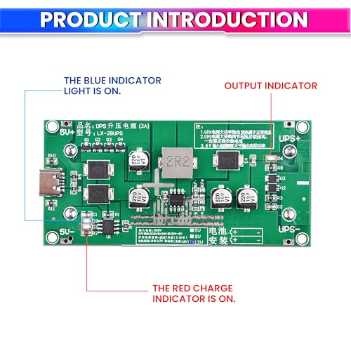 Image of 18650 Lithium Battery Charger Module with Type-C Input | 5V to 12V DC-DC Step-Up Booster Converter with 20W Peak Output, 3A Fast Charging and UPS Backup Function Ideal for DIY Power Projects