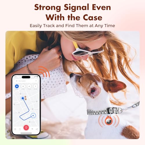 Image of UNBREAKcable AirTag Holder for Apple - 4 Pack Air Tag Case [Fit Tightly Design] [Easy to Install] [Hold Air Tag Securely] Waterproof TPU Shell Protective Cover with All Metal Keychain (Orange&Green)