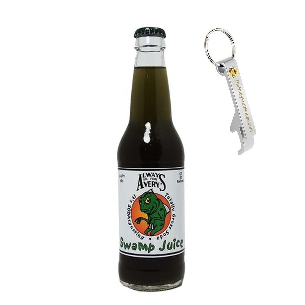Avery's "Totally Gross" Swamp Juice Soda Pop 12-Ounce Bottle 1 Count (With Exclusive Stainless Steel Bottle Opener)