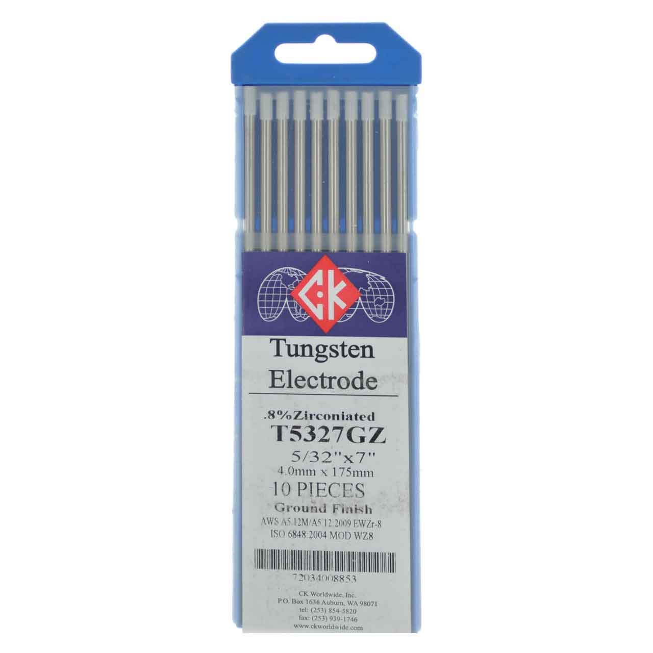 CK T5327GZ 0.8% Zirconiated Tungsten Electrode 5/32