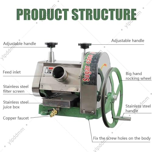 Stainless Steel Manual Sugar Cane Juicer Machine with Three Rollers for Efficient Juicing, 2.5 Inch Inlet - Image 2