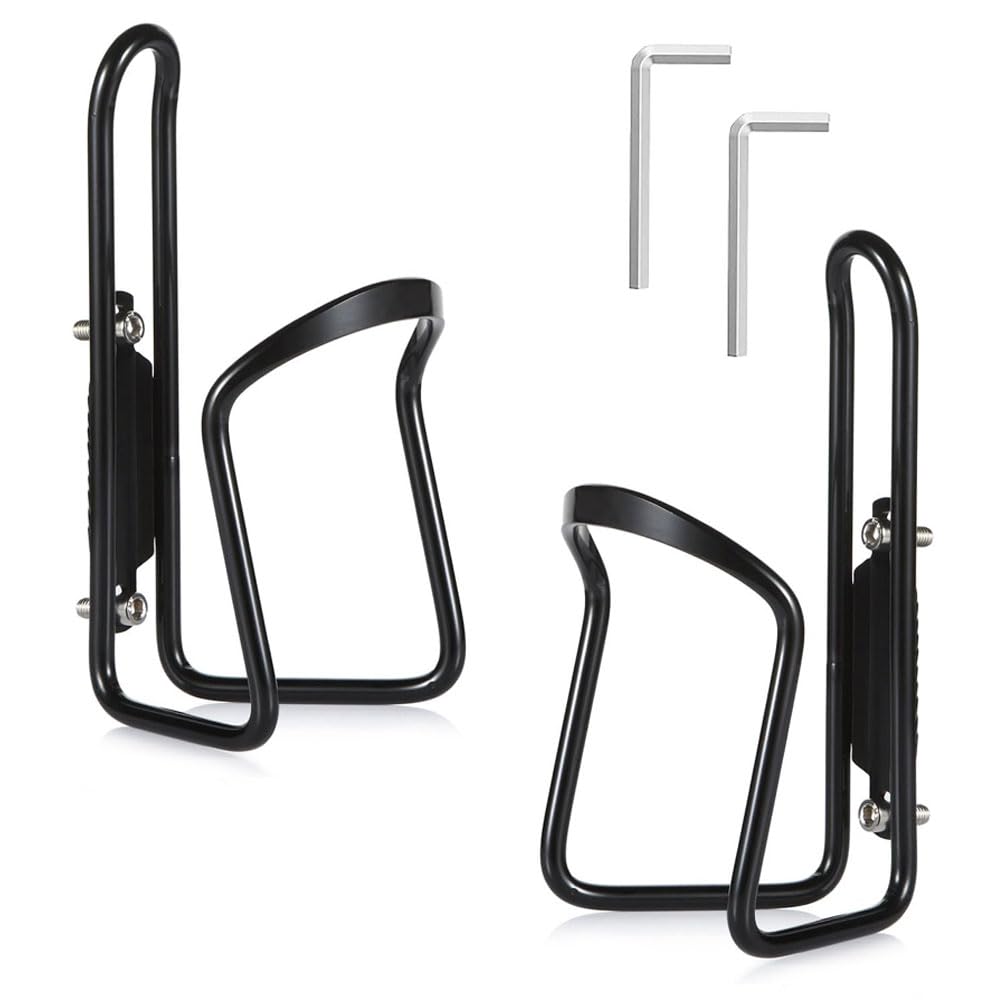 2pcs Bike Water Bottle Cages Lightweight Aluminum Alloy, Cycling Bicycle Water Bottle Holder Cages Brackets for Mountain Bike MTB Road Bike, Bike Accessories Drilled Holes Required