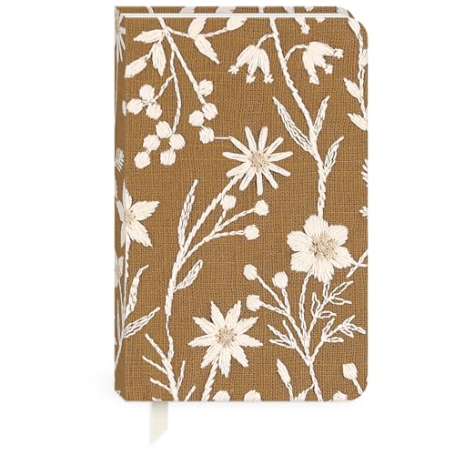 Journal en tissu brodé haut de gamme à couverture rigide motif camomille