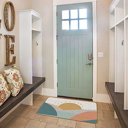 Mingnei Boho Sun Mountain Doormat Door Mat For Home Entrance, Abstract Sun Sunrise Landscape Farmhouse Floor Mats For House Front Indoor Inside Outdoor Outside Entryway Rug 30 X 17 Welcome Mat #TOP2