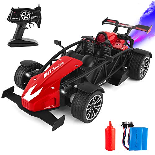 RC Cars Remote Control Car 1:12 Racing Cars with 4 LED Lighting and Rear Fog Steam Toy Gifts for Boys Girls and Adults