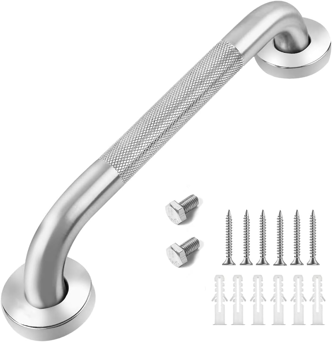 Grab Bar for Bathroom 18 inch, Bathroom Safety Bars Showers and Walls, Bathtub Safety Rail Shower Grab Bars Chrome Bath Handle for Elderly, Seniors, Disabled, ADA, Knurled Chrome (18 inch)