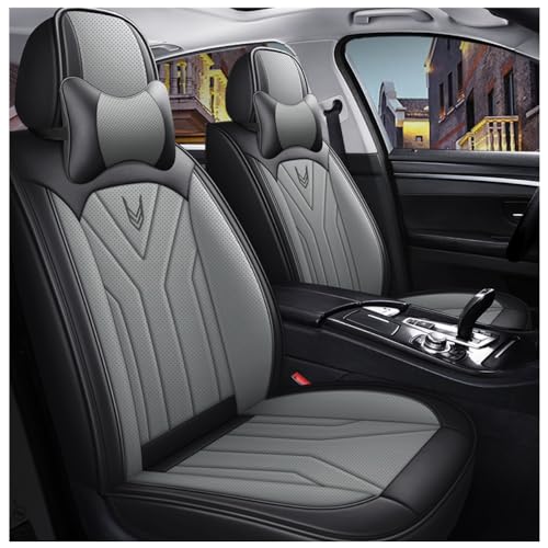 SRBHYT(明るい)カーシートカバー 5 席用は以下の用途に適しています Onedtsky フォードフォードマスタングF-150ラプターエクスプローラーレンジャー4-トラックB-MAX 防水/レザー,黒とグレー