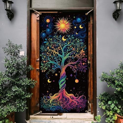 Housse de porte arbre de vie arricraft en polyester coloré pour décoration