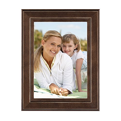 DesignOvation Kieva Solid Wood Picture Frames, Distressed Espresso Brown 5x7, Pack of 6