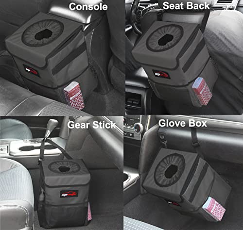 Epauto Waterproof Car Trash Can With Lid And Storage Pockets, Dark Grey #TOP1